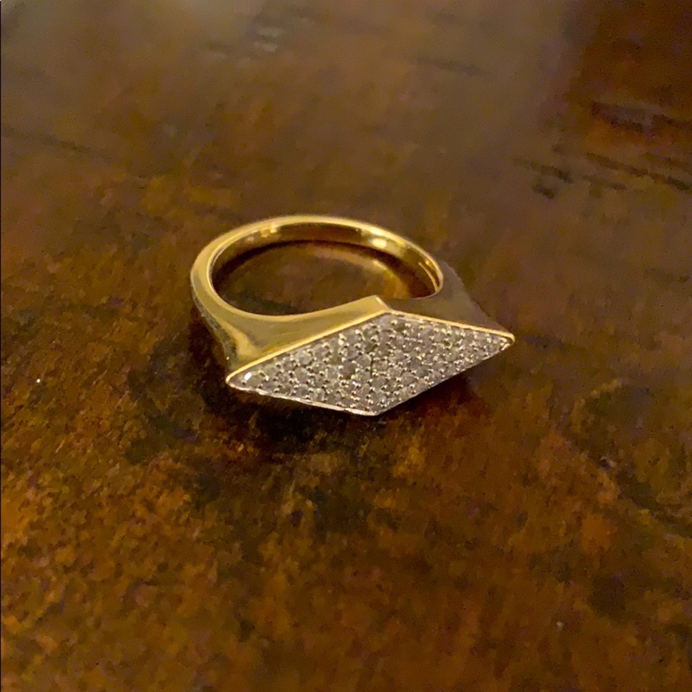 Adina Reyter Pavé Diamond Signet Ring in 14k Gold